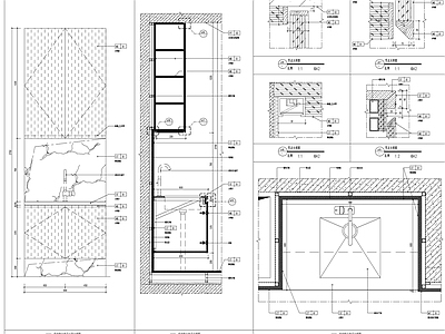 现代新中式家具节点详图 阳台家政柜 柜体节点 施工图