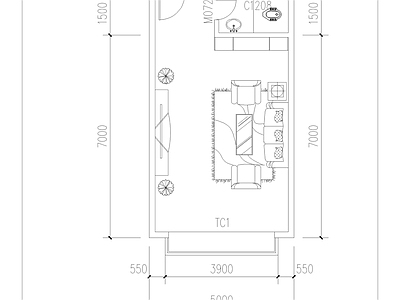 现代客厅 平面图 施工图