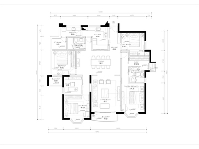 现代客厅 平面图 施工图