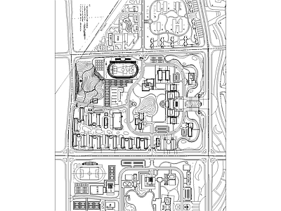 现代校园景观 校园平面图 施工图