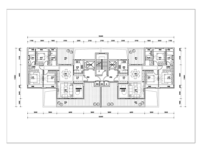 现代住宅楼建筑 128四代宅户型 创新小面积四代宅 空中户型方案 施工图