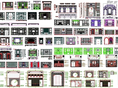 现代背景墙 立面图 家装立面图 施工图