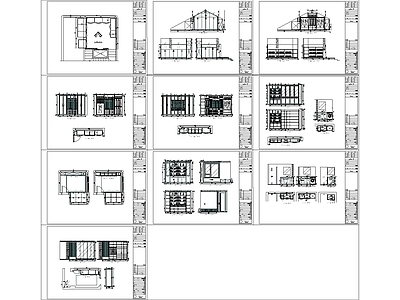 现代综合家具图库 书柜浴室柜 施工图