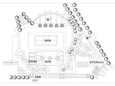 现代校园景观 运动场平面图 平面 施工图