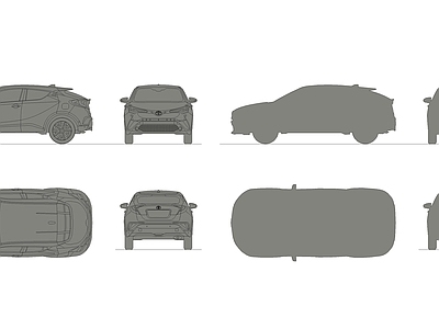 现代交通工具图库 丰田 汽车 施工图