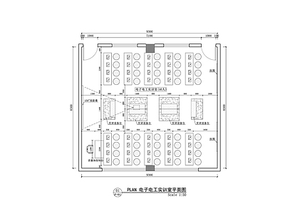 现代简约培训中心 电子电工培训空间 教育教学平面方案 电工学习实训实操 教育空间 施工图