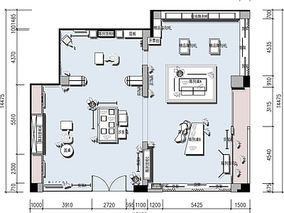 北欧文创店 文创展厅平面图 文创店设计平面图 文创展示店平面图 施工图