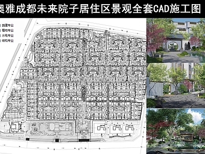 新中式中式小区景观 青城未来院子 新中式大区景观 新中式别墅区景观 新中式 新中式小区景观 施工图