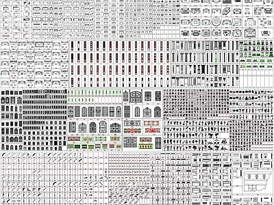 现代综合家具图库 办公家具 家具 线条 图库 施工图