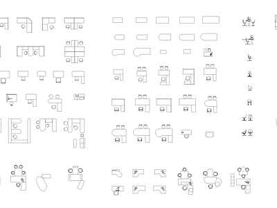 现代综合家具图库 户外家具 露营 办公家具办公 施工图