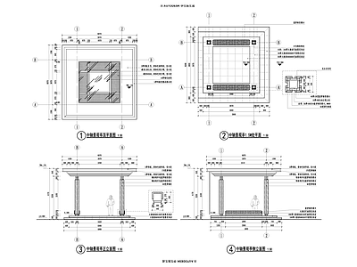 现代亭子 景观亭 施工图