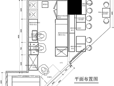 现代其他餐饮空间 商场卤味店平面图 炸串店平面图 卤味店炸串店平面 施工图