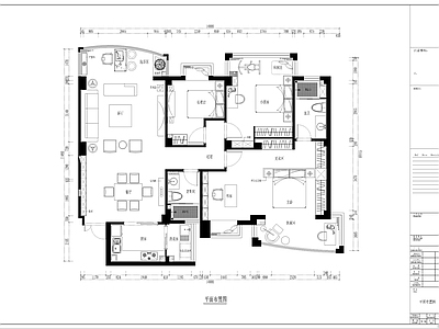 其他家装空间 三居室家装装修图 施工图