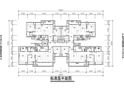 现代住宅楼建筑 T4T2多层 洋房 叠拼 施工图