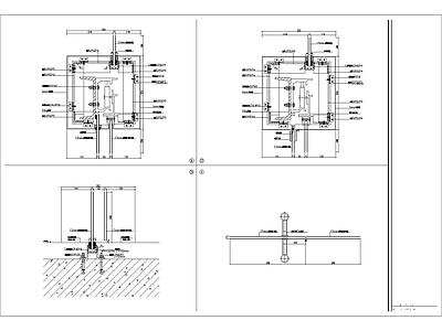 现代其他节点详图 幕墙安装大样图 施工图