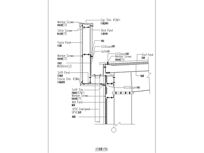 现代其他节点详图 女儿墙檐口节点 施工图