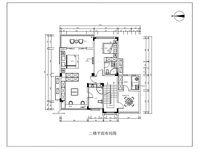 法式日式卧室 平面图 施工图