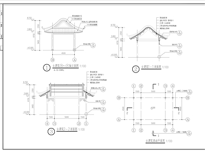 中式亭子图库 中式古建筑 施工图