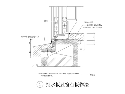 现代其他节点详图 批水板及台板 施工图