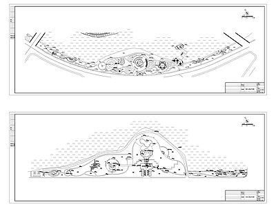 现代公园景观 曲线 施工图