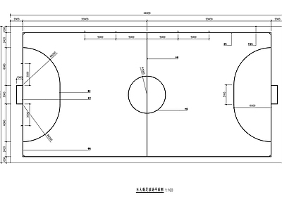 景观节点 五人制足球场 施工图