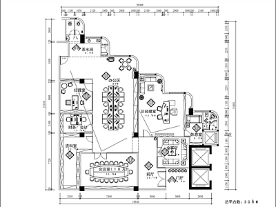 现代整体办公空间 综合办公 施工图