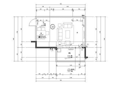 现代客厅 平面布置图 施工图