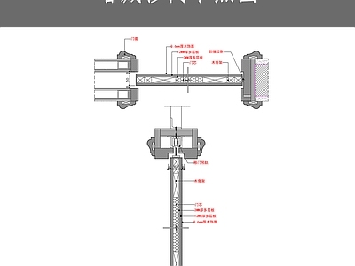 现代门节点 暗藏移节点图 施工图