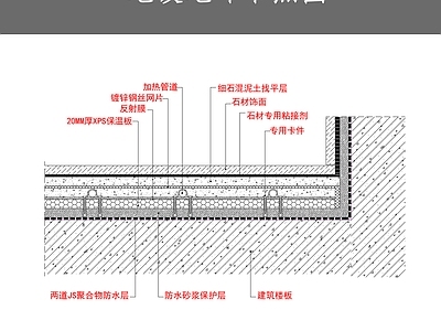 现代地面节点 地暖地坪节点图 施工图