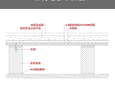 现代地面节点 砌筑地台节点图 施工图