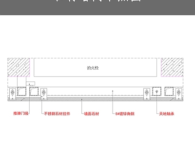 现代门节点 石材暗节点图 施工图