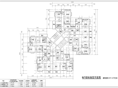 现代住宅楼建筑 标准户型 建筑户型 住宅户型 居住区户型 展示区户型 施工图