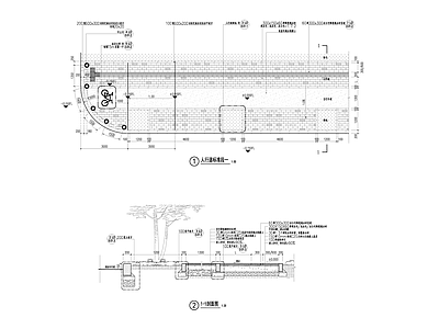 景观节点 人行道 施工图