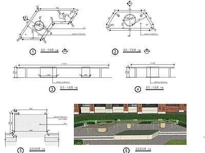 现代其他节点详图 现代户外 异形景观 施工图