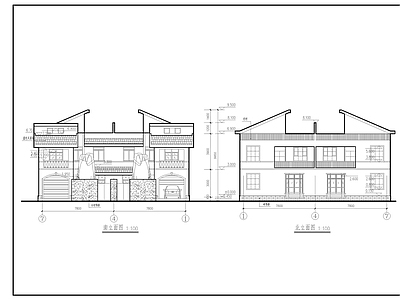 现代别墅建筑 自建房 建筑结 施工图