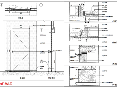 现代门节点 乳胶漆暗 暗 无框暗 油漆暗 施工图