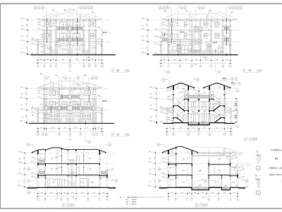 现代别墅建筑 别墅C型建筑图 施工图