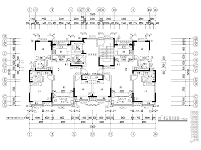 现代住宅楼建筑 18层高层住宅 户型详图 施工图