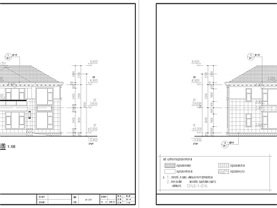 现代新中式别墅建筑 暖通水电建筑结构 别墅全专 施工图