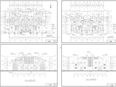 现代别墅建筑 水电建筑结构图 施工图