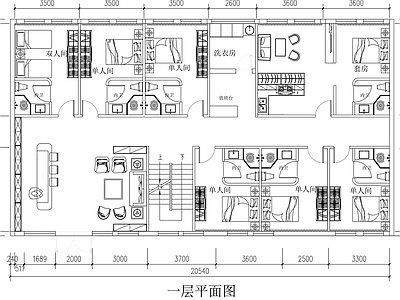 现代民宿 460平米民宿 民宿平面布置图 民宿平面图 施工图