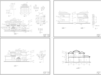 现代别墅建筑 水电建筑结构图 施工图