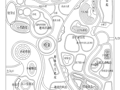 景观平面图 儿童亲子公园 游乐园 儿童游乐园 施工图