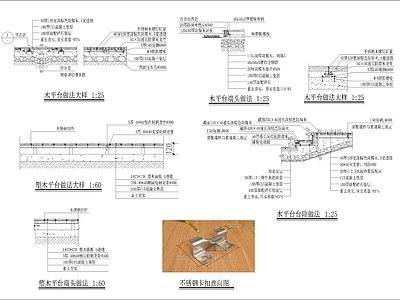 景观节点 木做法大样图 施工图