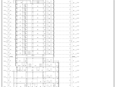 现代酒店建筑 大厦 剖面图 立面图 施工图