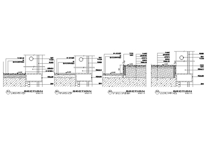 现代其他节点详图 地面石材与幕墙 施工图