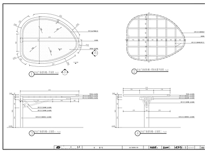 现代廊架 广场遮阳棚详图 遮阳构筑物详图 施工图