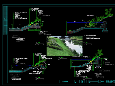 景观节点 生态驳岸 驳岸 施工图