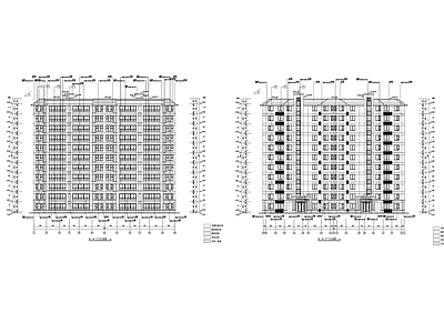 新中式住宅楼建筑 新中式11层住宅 小高层住宅 户型详图 说明节能大样详图 施工图