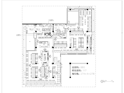 现代自助餐厅 海鲜餐厅 施工图